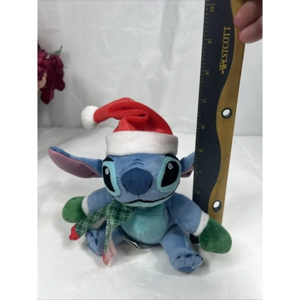 Disney Christmas Stitch Plush with Santa‎ Hat Scarf 6